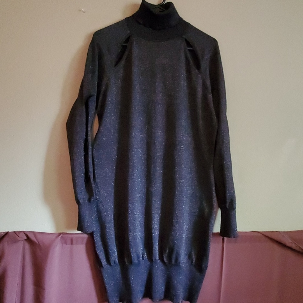 Retro black with specks of silver sweater dress!